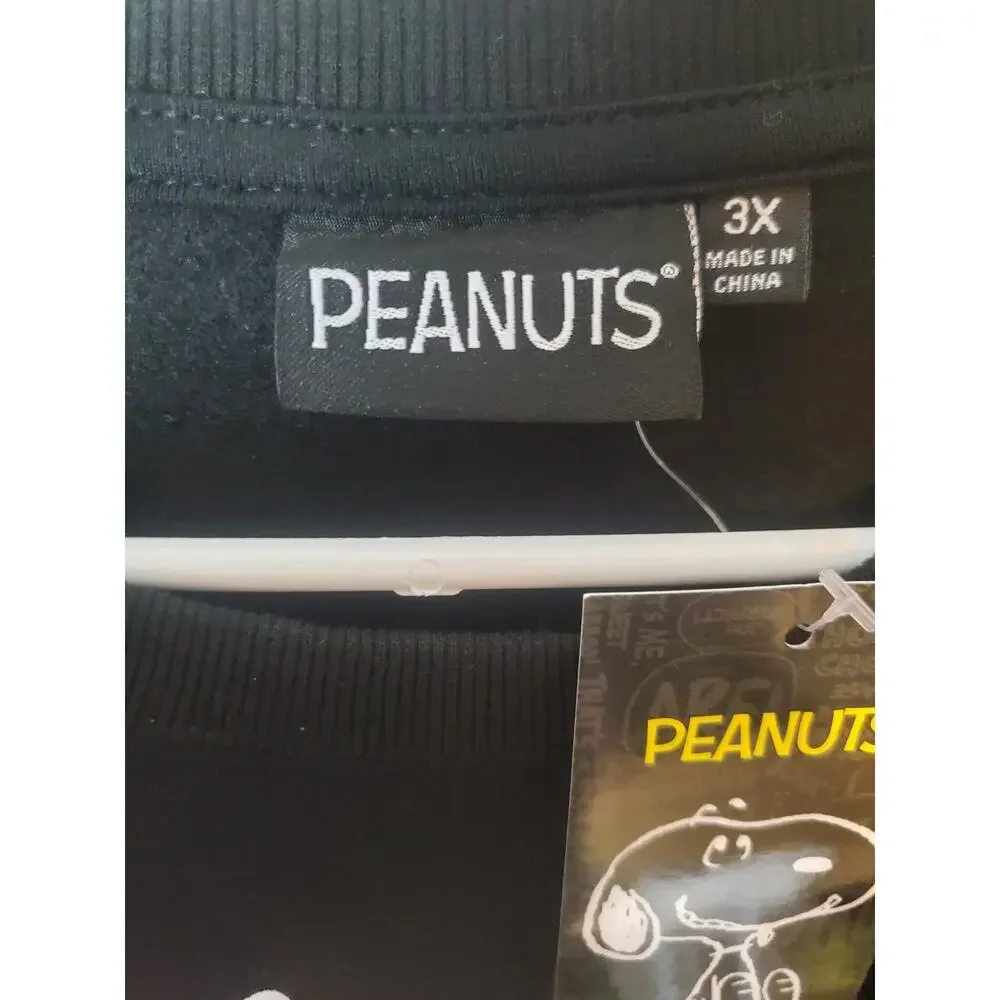 Peanuts Black Crew Neck Snoopy Pumpkin Sweatshirt, NWT, 3X - Picture 5 of 6